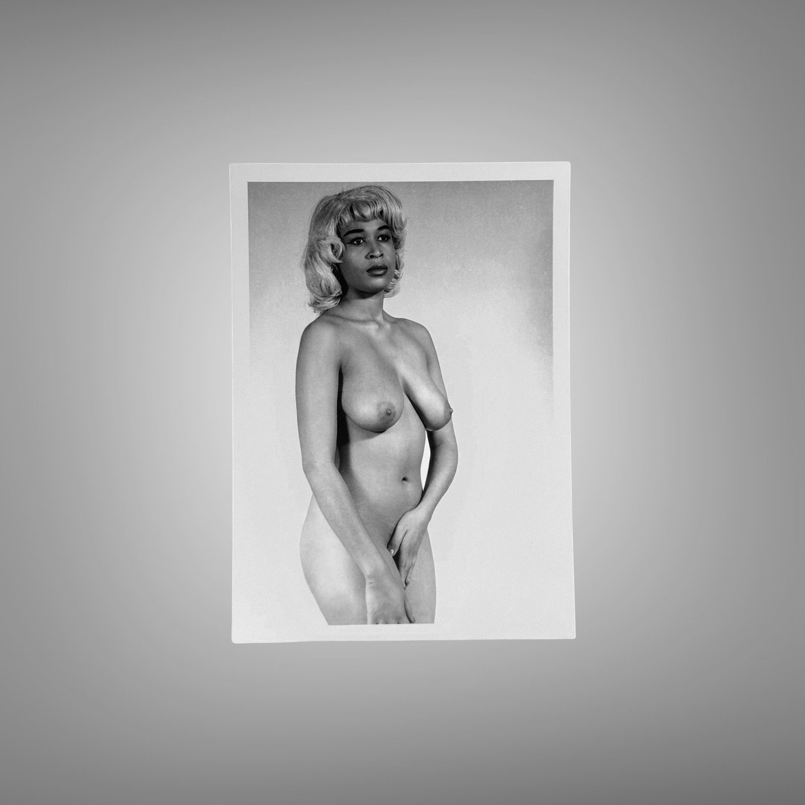 Pin-Up & Glamour Standing Figure Study with Clean White Backdrop 5x7 Photo Print