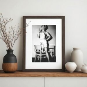 Pin-Up & Glamour Gloved Chair Pin-Up Portrait with Classic Glamour Styling, Studio Poise, and Pin-Up 5x7 Photo Print