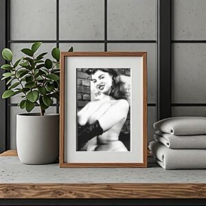 Pin-Up & Glamour Dark Backdrop Glamour Study with Classic Glamour Styling, Studio Poise, and Pin-Up 5x7 Photo Print