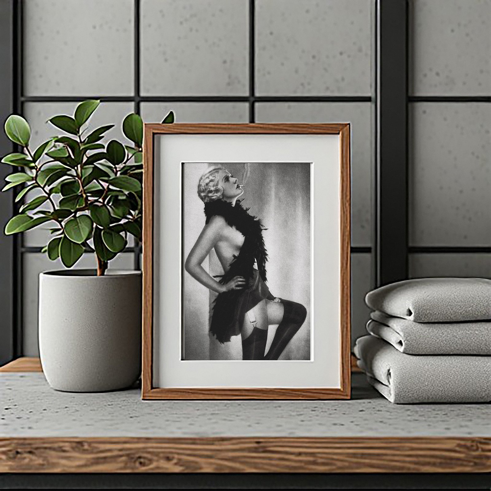 Boudoir & Cabaret Feathered Cabaret Side Pose 5x7 Photo Print