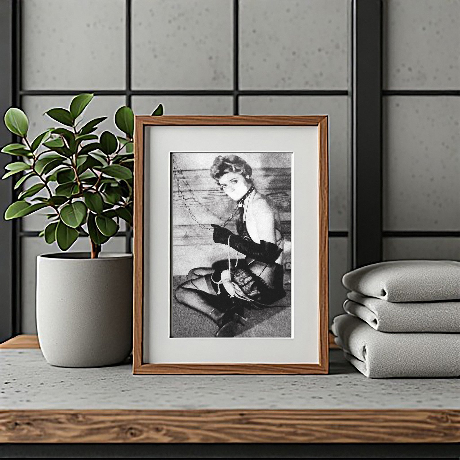 Alternative Glamour Reclining Corset Pose in Dark Tones 5x7 Photo Print