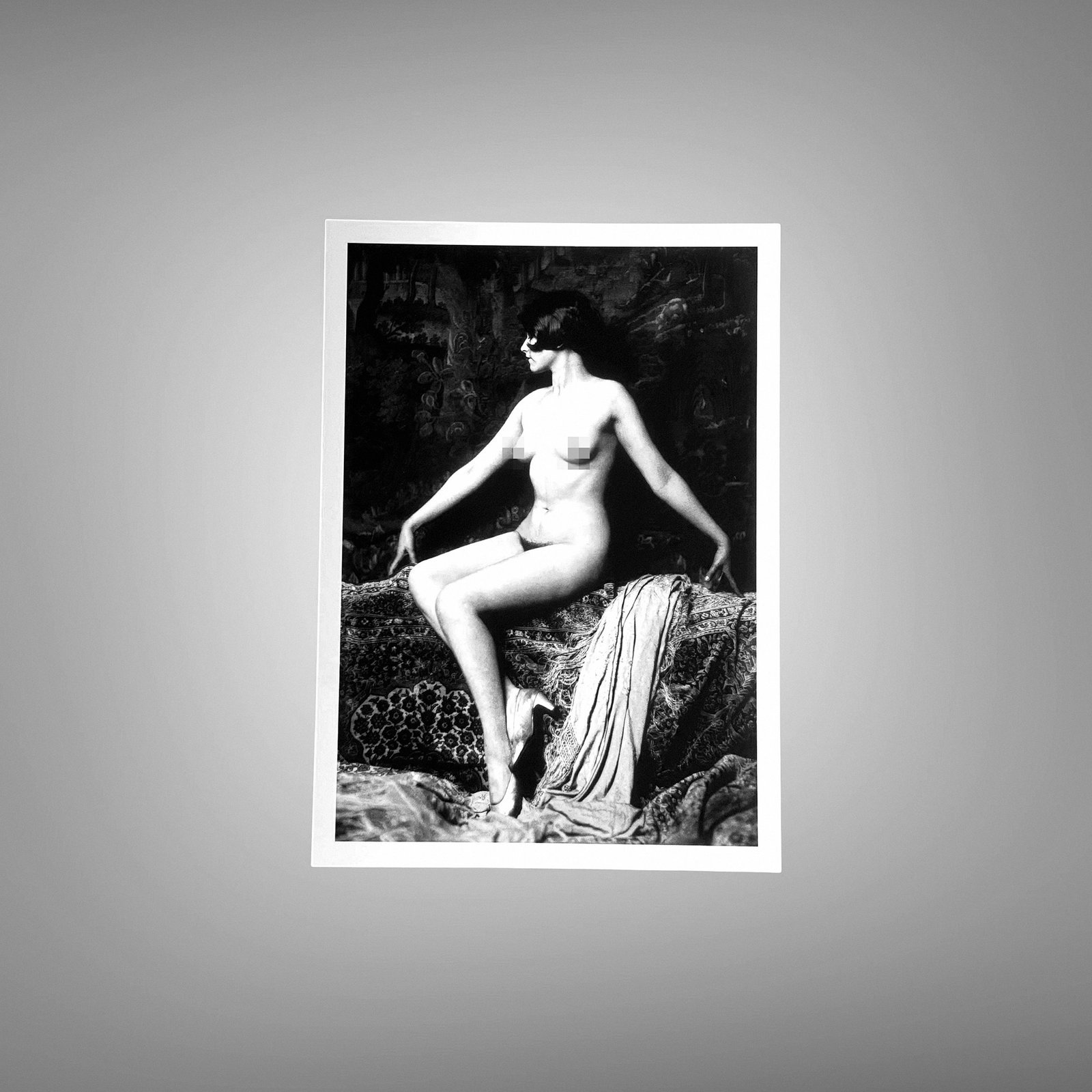 Boudoir & Cabaret Reclining Patterned Backdrop Figure 5x7 Photo Print