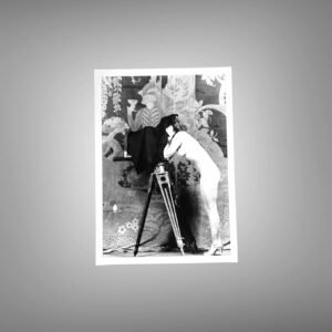 Pop Glamour Wicker Chair Pop Glamour Pose with Bold Graphic Contrast, Retro Color Energy, and 5x7 Photo Print