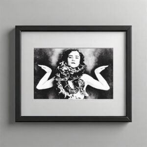 Pin-Up & Glamour Reclining Performer in a Patterned Costume with Theatrical Pose 5x7 Photo Print