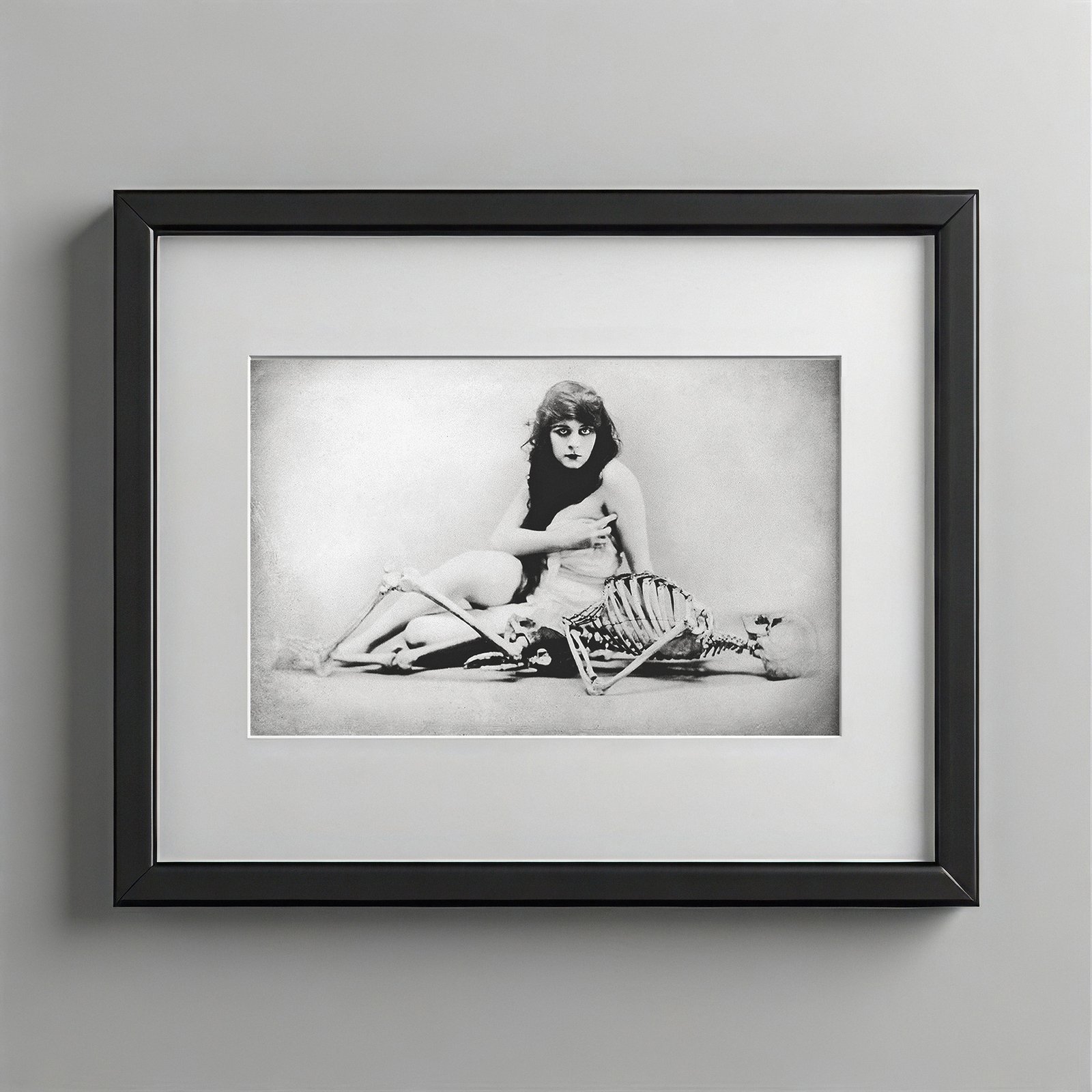 Pin-Up & Glamour Reclining Skeleton-themed Pin-Up Composition 5x7 Photo Print
