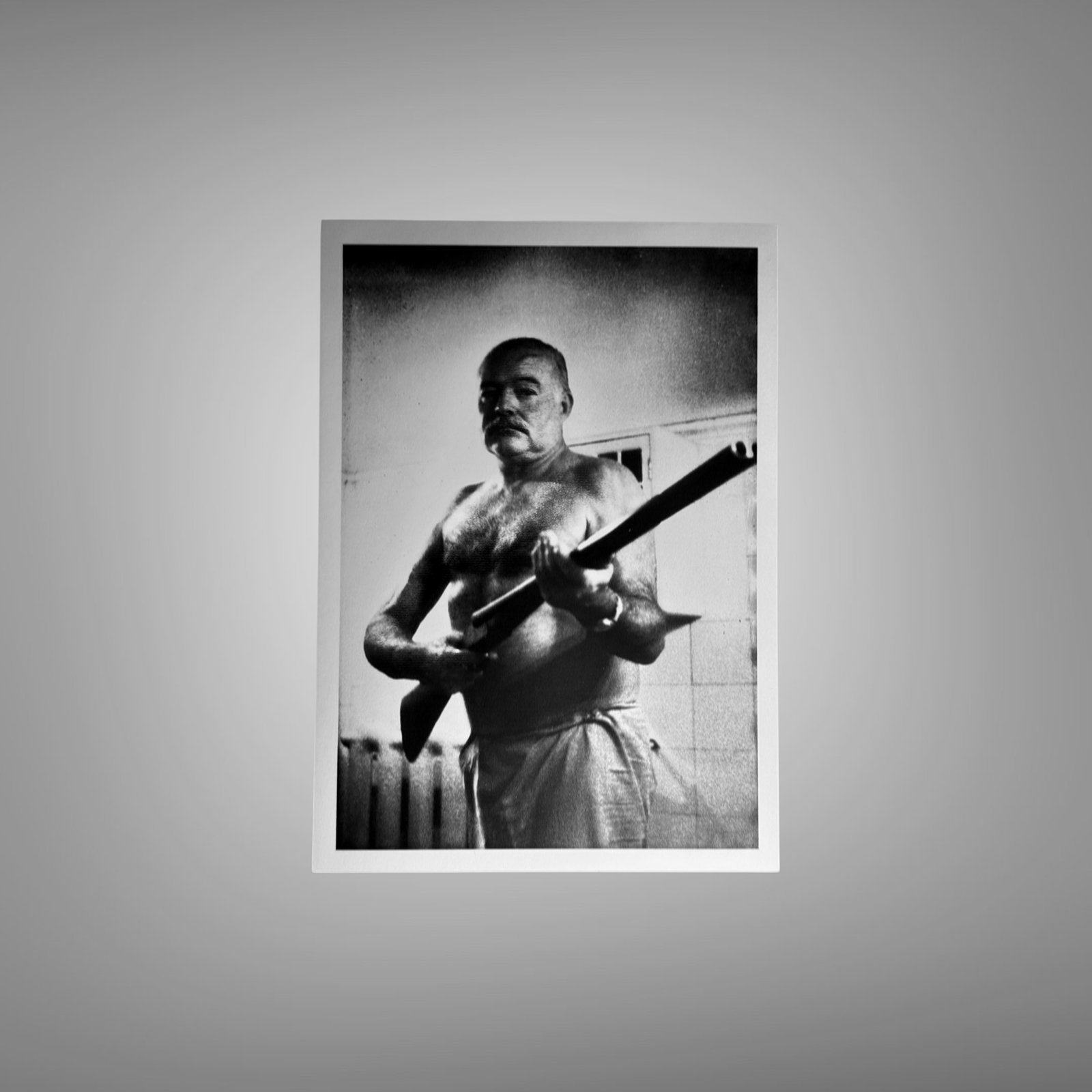 Pin-Up & Glamour Martial-arts Figure Holding a Long Staff in a Stark Monochrome Pose 5x7 Photo Print