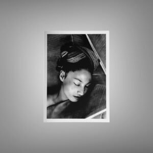 Pin-Up & Glamour Soft Profile Portrait with Wrapped Hair and Elegant Composition 5x7 Photo Print