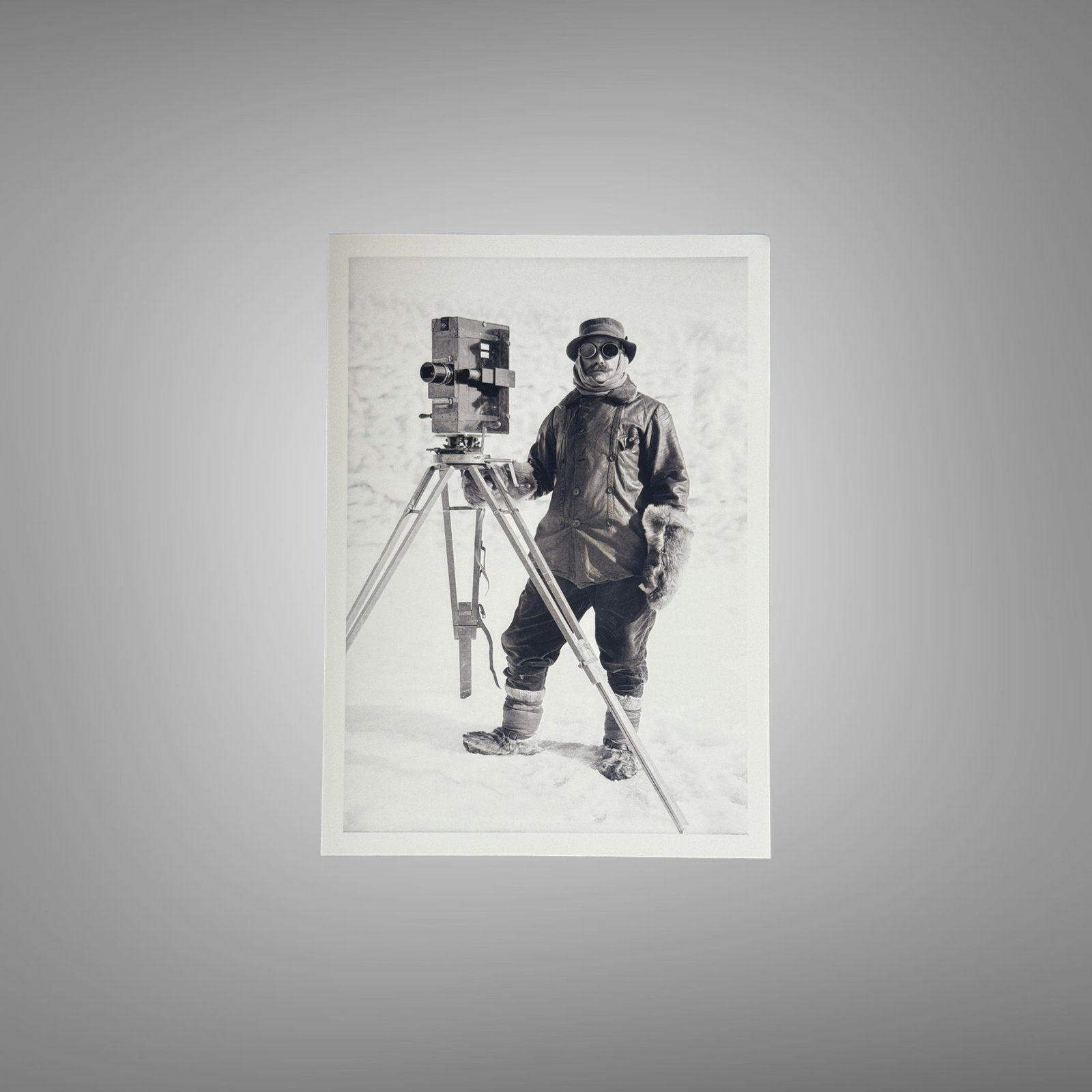 Pin-Up & Glamour Snow-suited Photographer with Large Format Camera in Winter Scene 5x7 Photo Print
