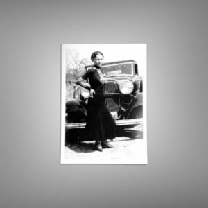 Pin-Up & Glamour Woman Posing Beside Vintage Automobile in Documentary Scene 5x7 Photo Print