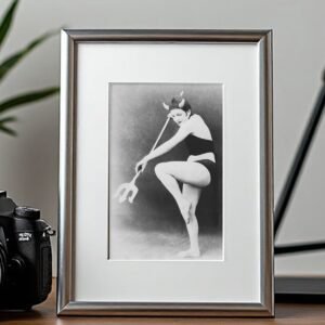 Pin-Up & Glamour Witchy Dancer Figure in a Bold Black-and-white Studio Pose 5x7 Photo Print