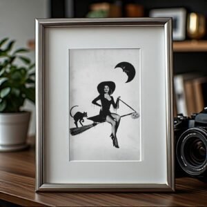 Pin-Up & Glamour Dark Acrobatic Performer Silhouette with Theatrical Shadow 5x7 Photo Print