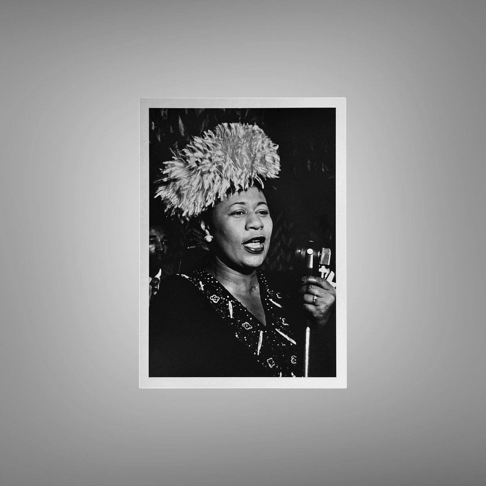 Music & Culture Singer in Feathered Headpiece Captured in Nightclub-style Portrait 5x7 Photo Print