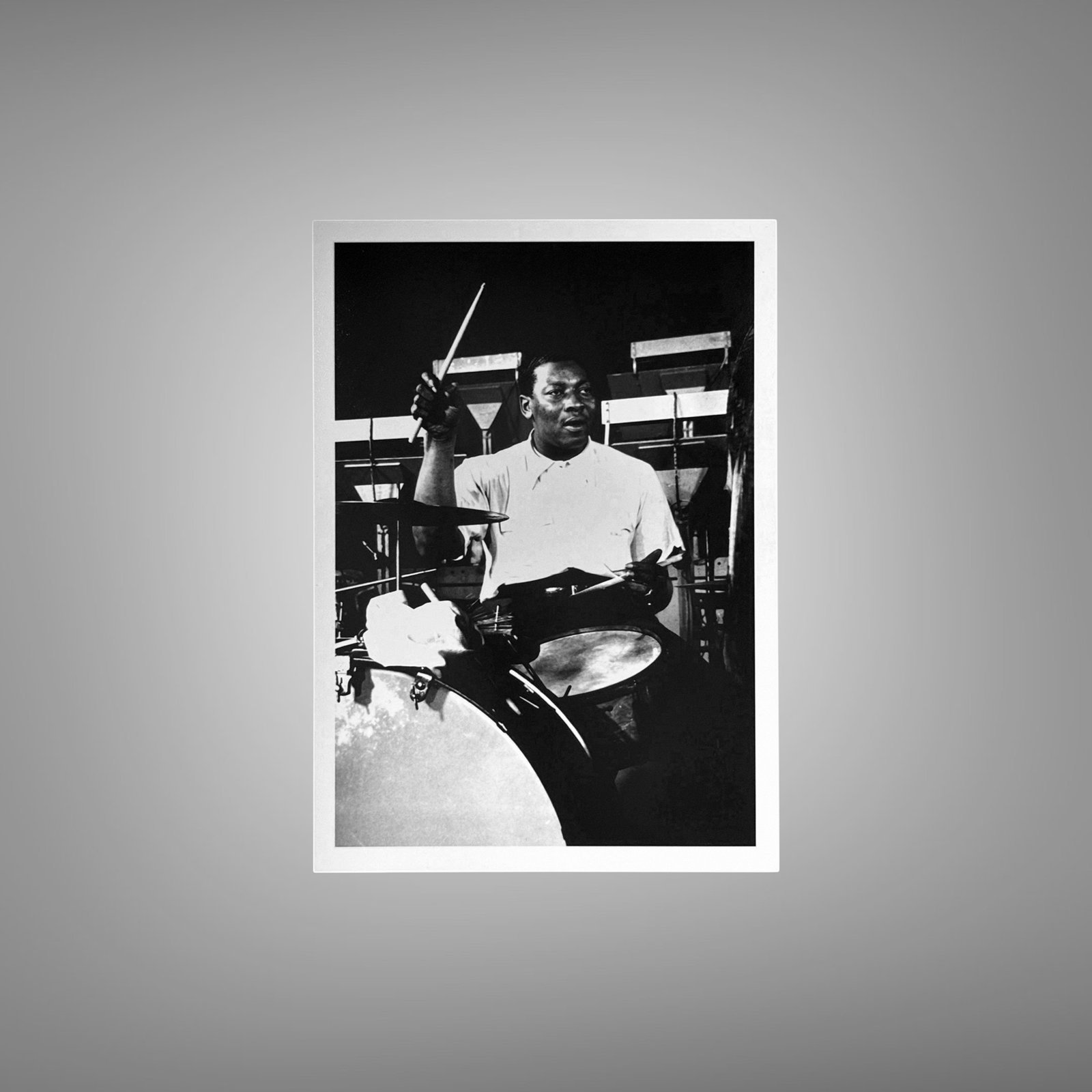 Music & Culture Drummer at Kit in a Candid Performance Photograph 5x7 Photo Print