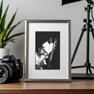 Music & Culture Saxophonist and Upright Bass Player in a Live-music Scene 5x7 Photo Print