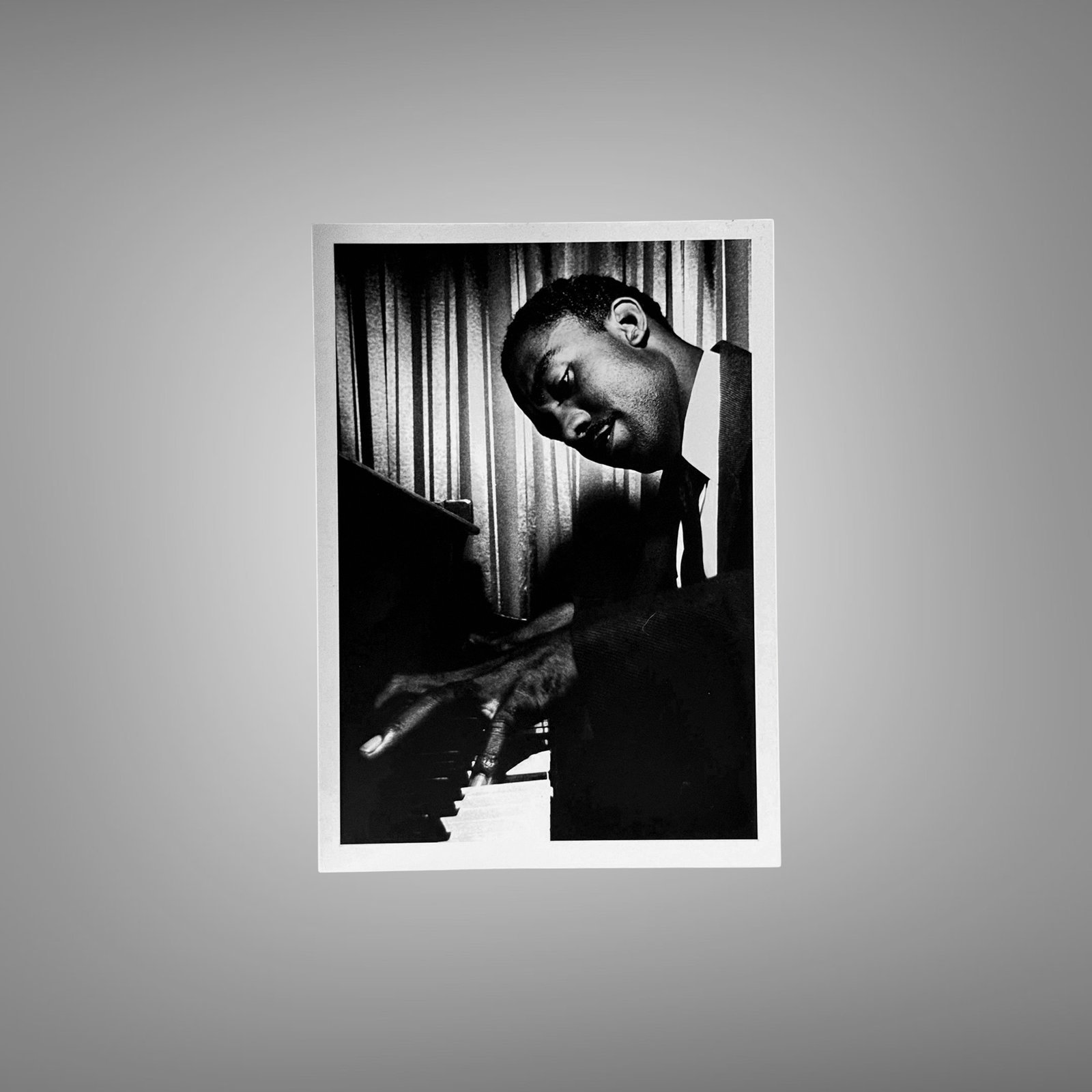 Music & Culture Pianist or Vocalist Leaning Into a Moody Studio Scene 5x7 Photo Print