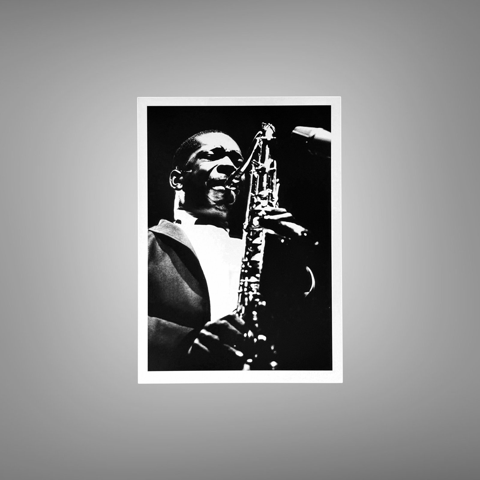 Music & Culture Saxophone Player in a Strong High-contrast Performance Portrait 5x7 Photo Print