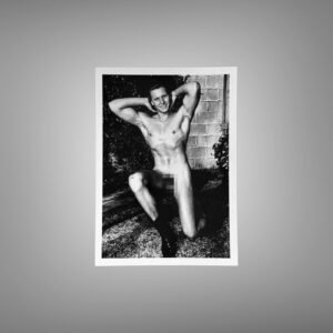 Male Physique Kneeling Outdoor Physique Pose with Hands Behind Head 5x7 Photo Print
