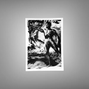 Male Physique Outdoor Bodybuilder Figure Study with Dramatic Shadows 5x7 Photo Print