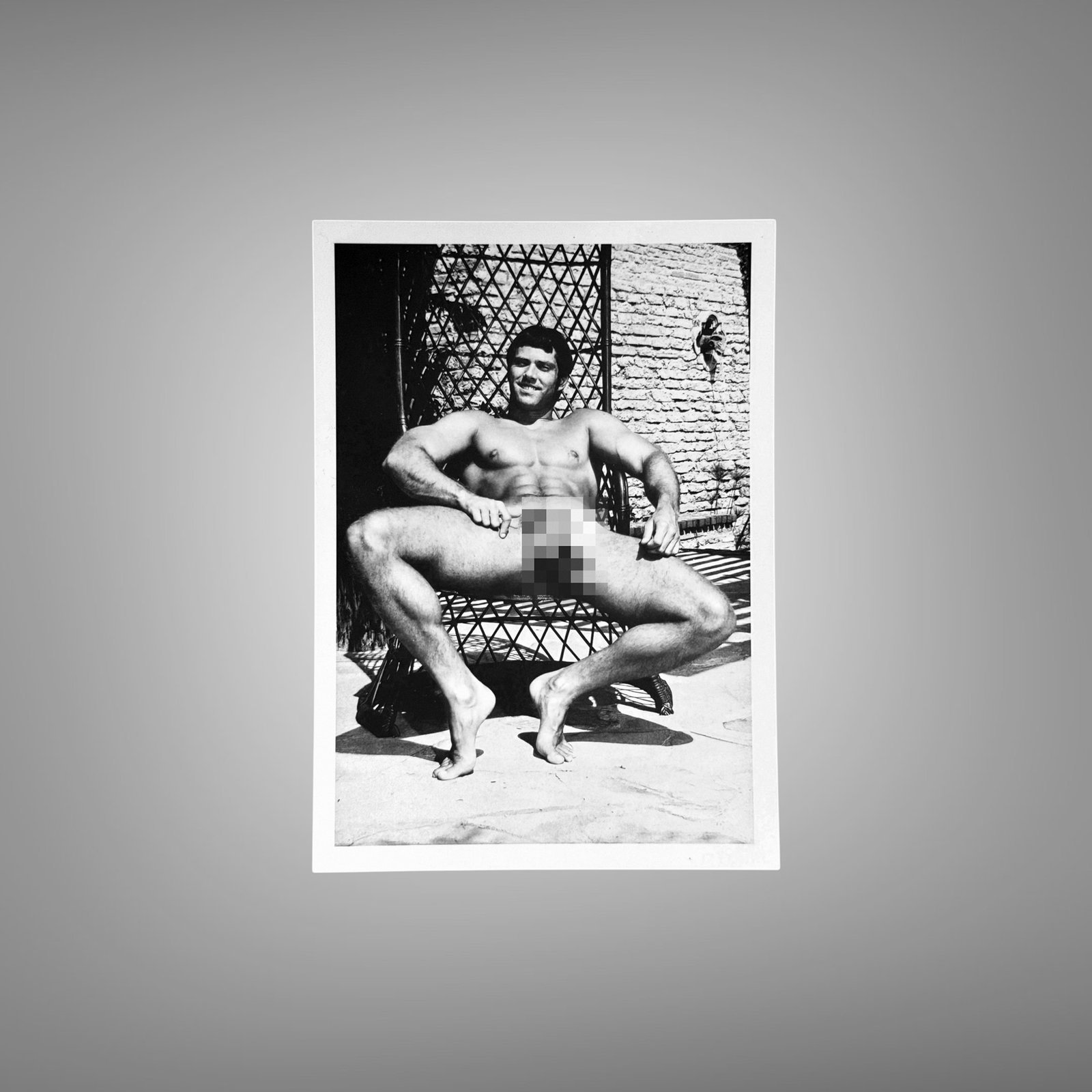 Male Physique Seated Lattice-chair Physique Portrait 5x7 Photo Print