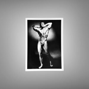 Male Physique Hands-behind-head Bodybuilder Pose in Spotlight 5x7 Photo Print