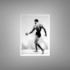 Male Physique Standing Rear-view Figure Study with Clean White Background 5x7 Photo Print