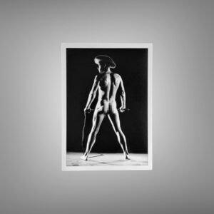 Male Physique Silhouetted Rear-view Figure Study On Black Background 5x7 Photo Print