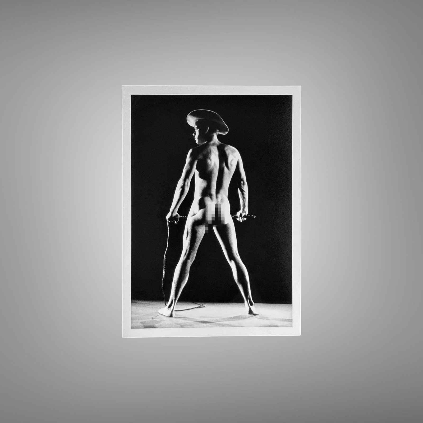 Male Physique Silhouetted Rear-view Figure Study On Black Background 5x7 Photo Print