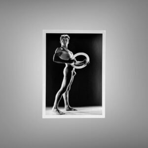 Male Physique Standing Figure with Ring Prop and Rim Light 5x7 Photo Print