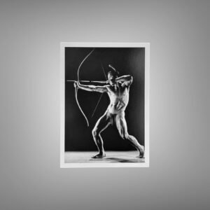 Male Physique Archer Figure Study with Bow and Strong Graphic Line 5x7 Photo Print