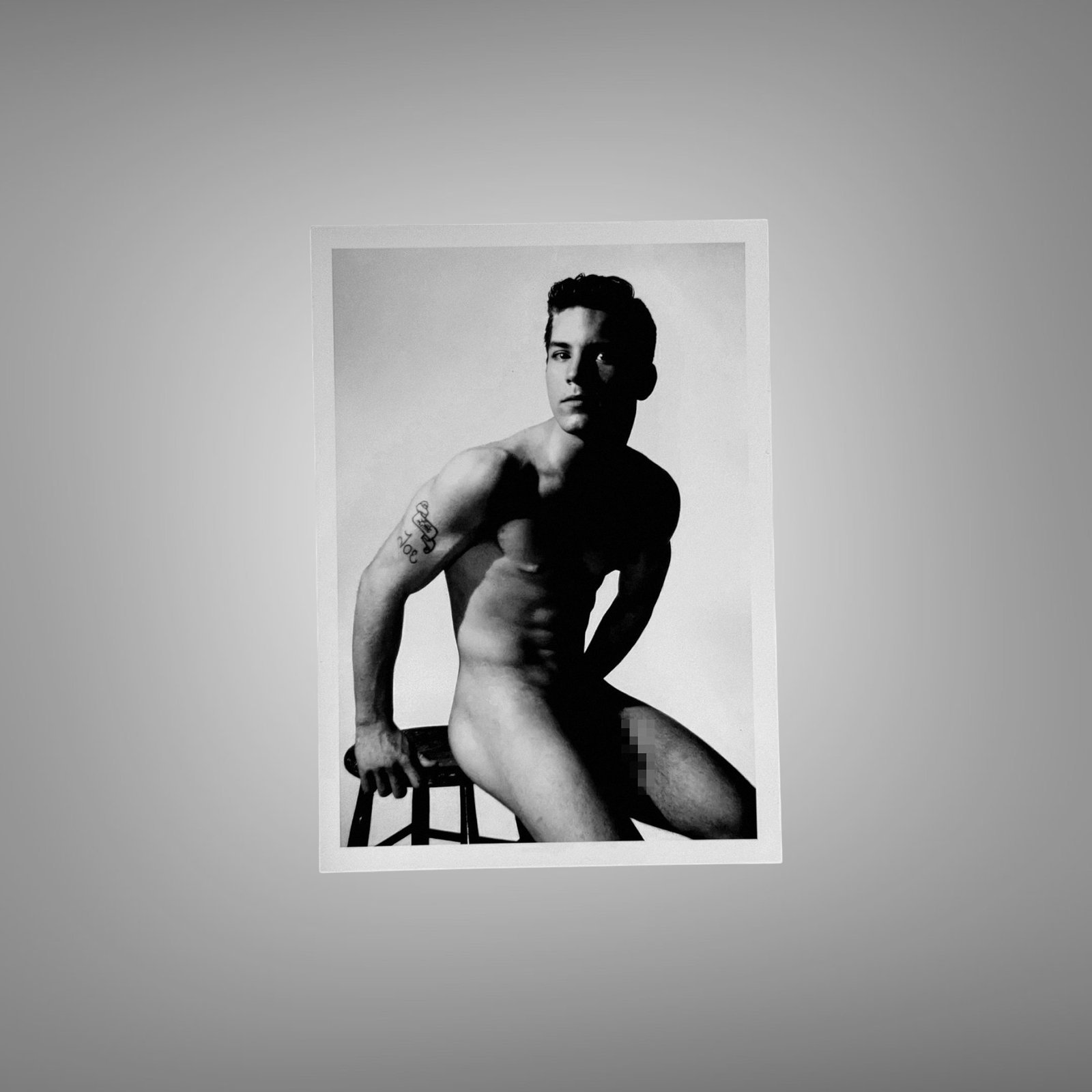 Male Physique Side Profile Figure Study with Sculptural Posture and Athletic Studio Styling 5x7 Photo Print