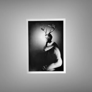 Male Physique High Contrast Torso Study with Sculptural Posture and Athletic Studio Styling 5x7 Photo Print