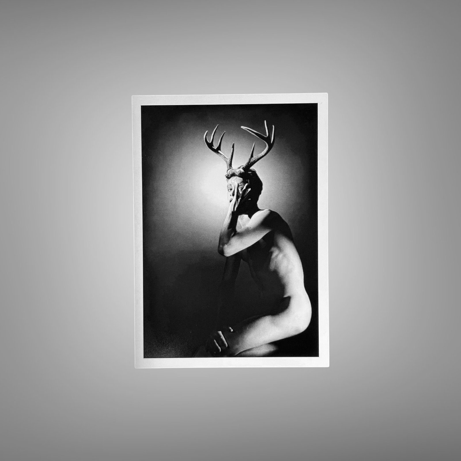 Male Physique High Contrast Torso Study with Sculptural Posture and Athletic Studio Styling 5x7 Photo Print