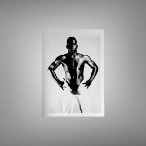 Male Physique Boxer Style Strength Portrait with Sculptural Posture and Athletic Studio Styling 5x7 Photo Print