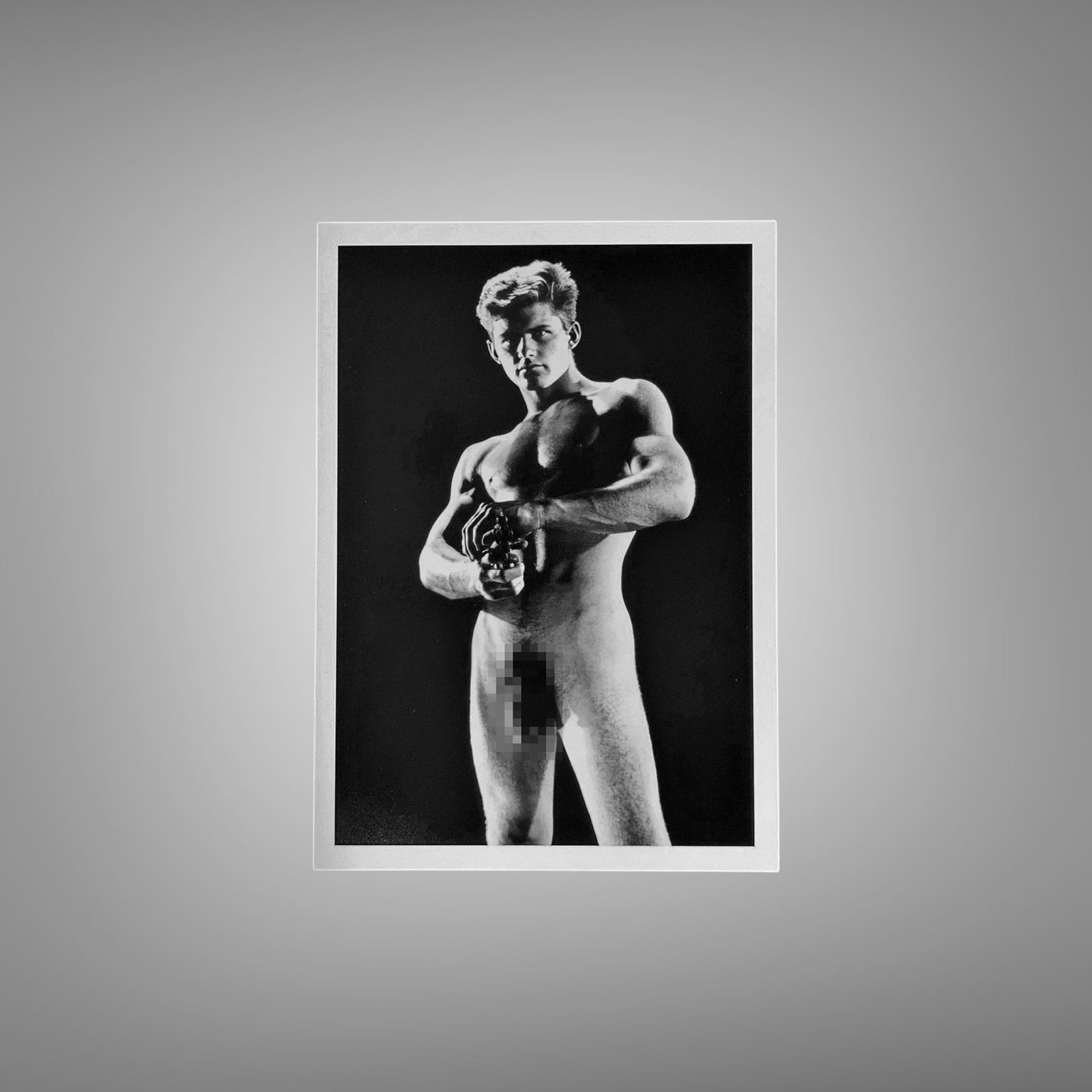 Male Physique Sculptural Standing Figure Study with Sculptural Posture and Athletic Studio Styling 5x7 Photo Print