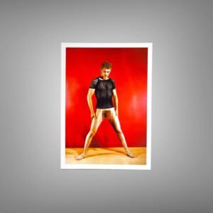 Male Physique Resting Bench Physique Pose with Sculptural Posture and Athletic Studio Styling 5x7 Photo Print