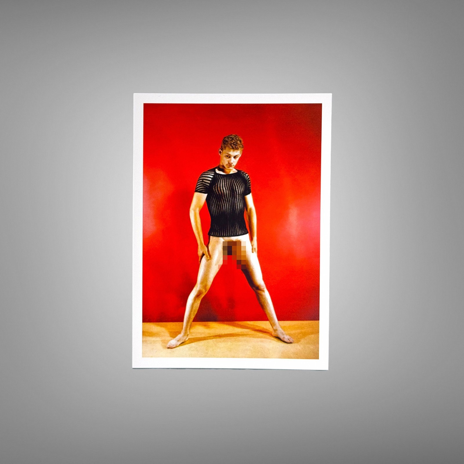 Male Physique Resting Bench Physique Pose with Sculptural Posture and Athletic Studio Styling 5x7 Photo Print