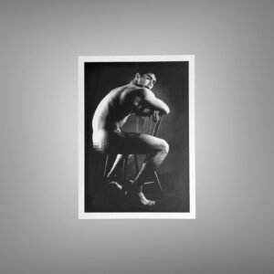 Male Physique Classic Sand Beach Athletic Pose with Sculptural Posture and Athletic Studio Styling 5x7 Photo Print