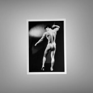 Male Physique Profile Standing Studio Study with Sculptural Posture and Athletic Studio Styling 5x7 Photo Print