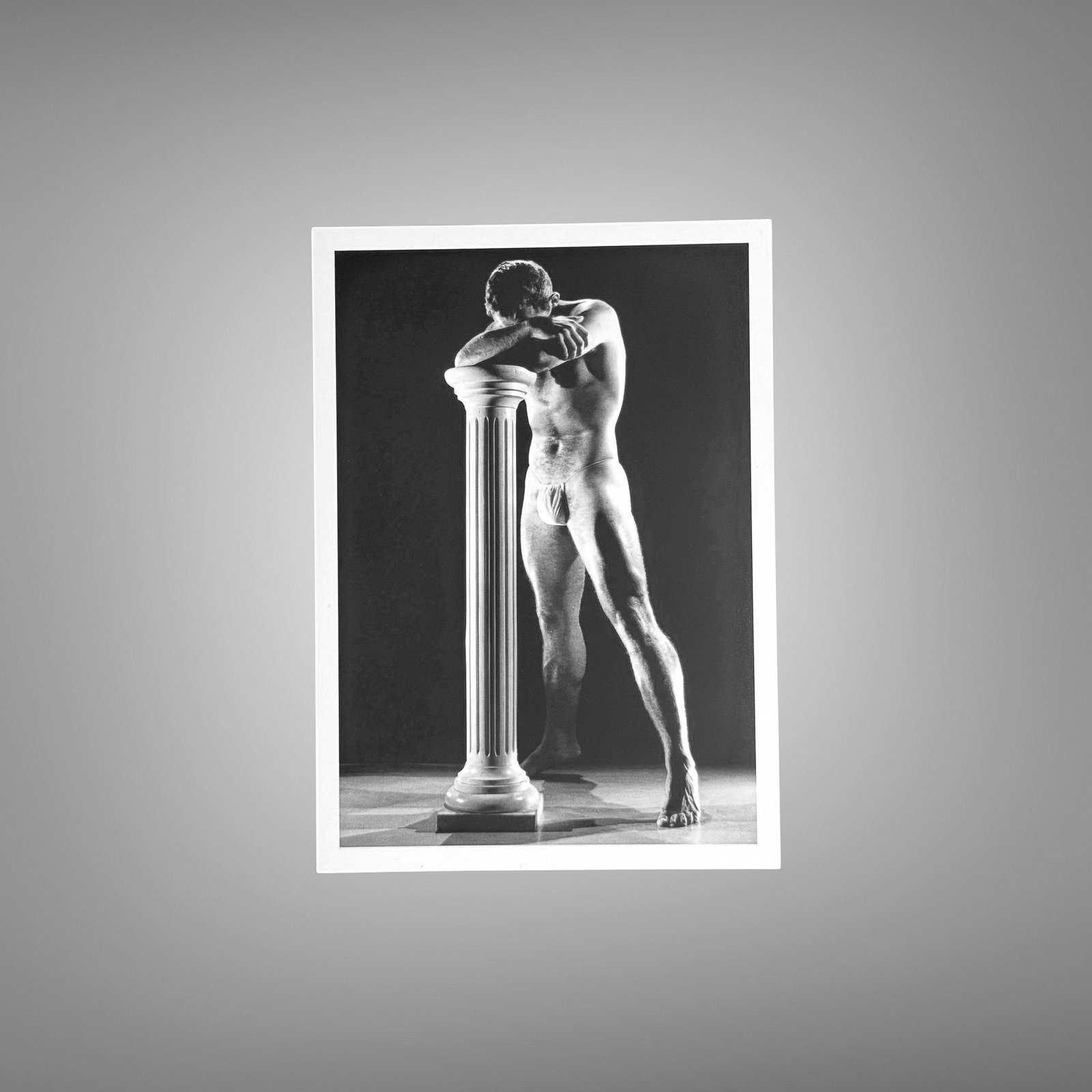 Male Physique Ring Pose Athletic Figure Study with Sculptural Posture and Athletic Studio Styling 5x7 Photo Print
