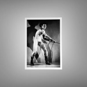 Male Physique Draped Cloth Standing Figure Study with Sculptural Posture and Athletic Studio Styling 5x7 Photo Print