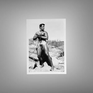 Male Physique Mat Room Athletic Pose with Sculptural Posture and Athletic Studio Styling 5x7 Photo Print