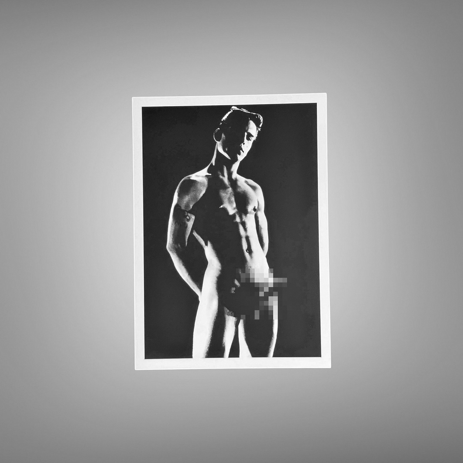 Male Physique Vintage Gymnasium Strength Study with Sculptural Posture and Athletic Studio Styling 5x7 Photo Print