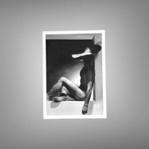 Male Physique Three Quarter Athletic Figure Pose with Sculptural Posture and Athletic Studio Styling 5x7 Photo Print