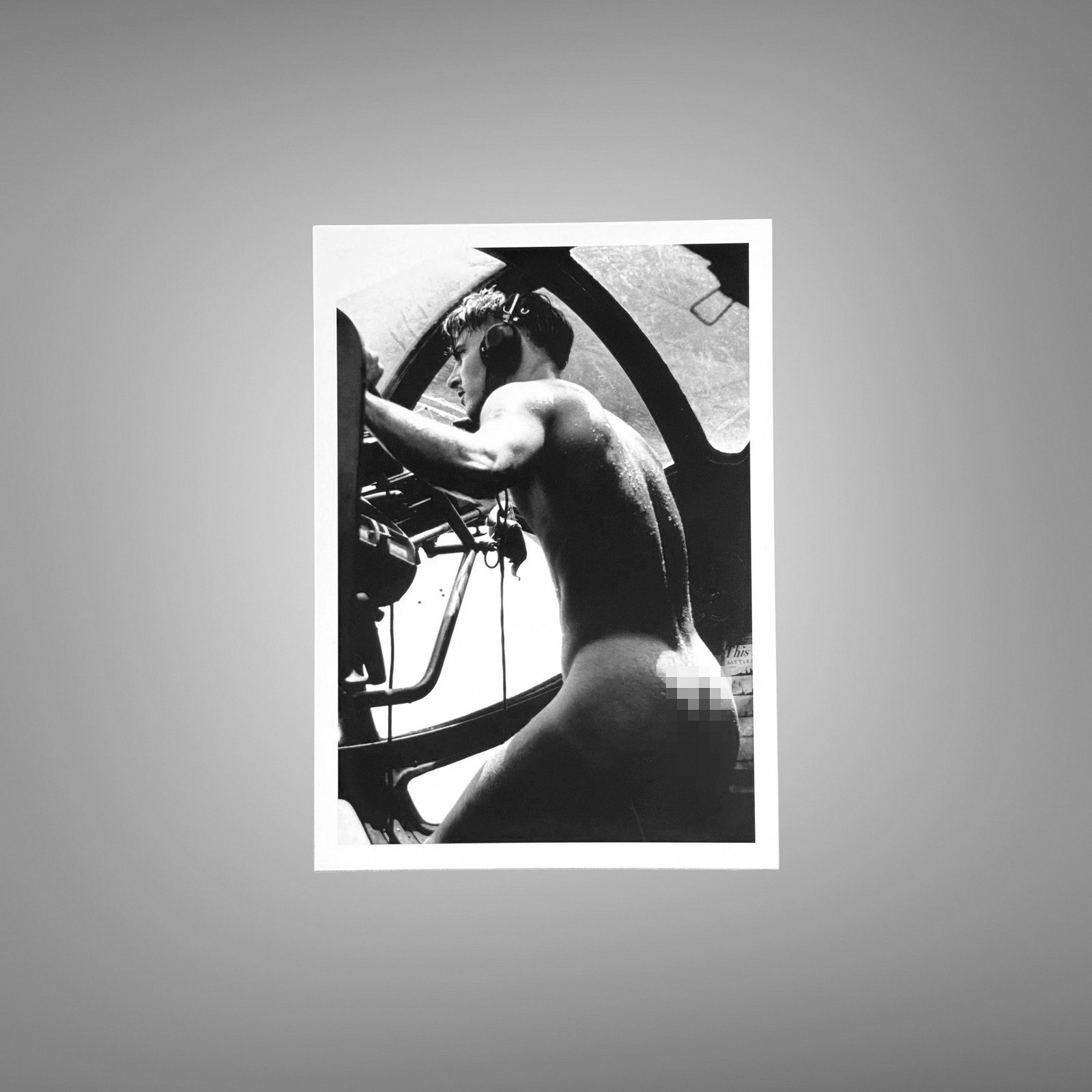 Male Physique Side Lit Shoulder Portrait with Sculptural Posture and Athletic Studio Styling 5x7 Photo Print