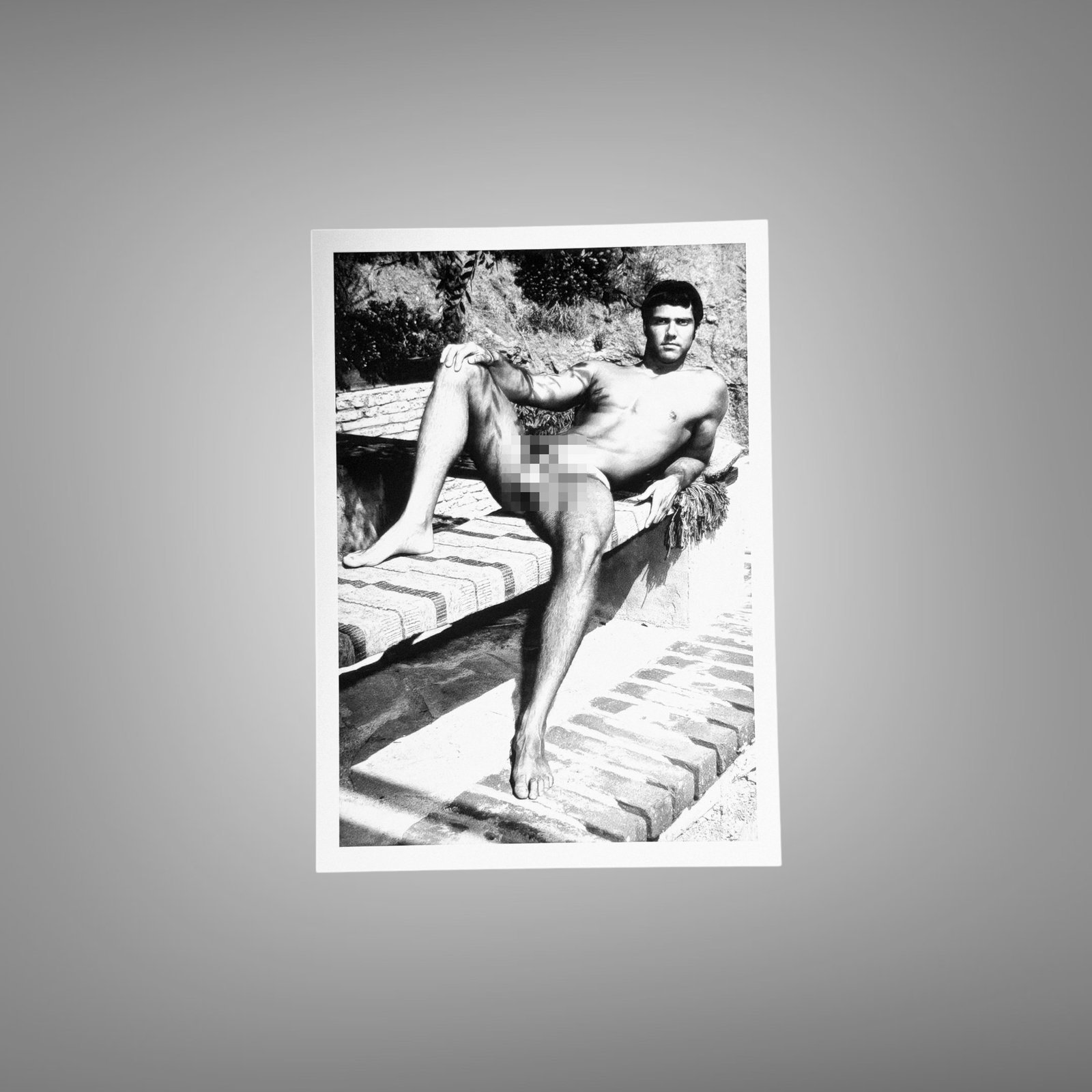 Male Physique Duo Athletic Studio Pose with Sculptural Posture and Athletic Studio Styling 5x7 Photo Print