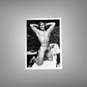 Male Physique High Key Studio Physique Pose with Sculptural Posture and Athletic Studio Styling 5x7 Photo Print