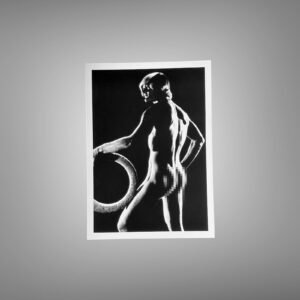 Male Physique Bent Arm Strength Study with Sculptural Posture and Athletic Studio Styling 5x7 Photo Print