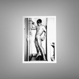 Male Physique Bent Knee Studio Pose with Sculptural Posture and Athletic Studio Styling 5x7 Photo Print