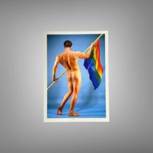 Male Physique Stage Light Muscle Portrait with Sculptural Posture and Athletic Studio Styling 5x7 Photo Print