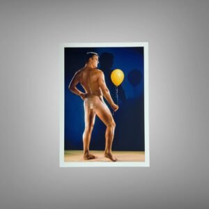 Male Physique Vintage Strongman Studio Pose with Sculptural Posture and Athletic Studio Styling 5x7 Photo Print